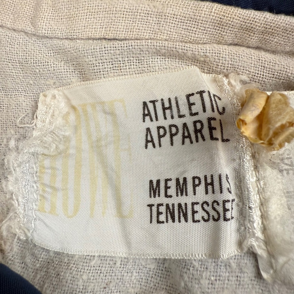 Vintage 80s Athletic Apparel Memphis Tennessee Navy Blue Coach Jacket - Picture 2 of 6